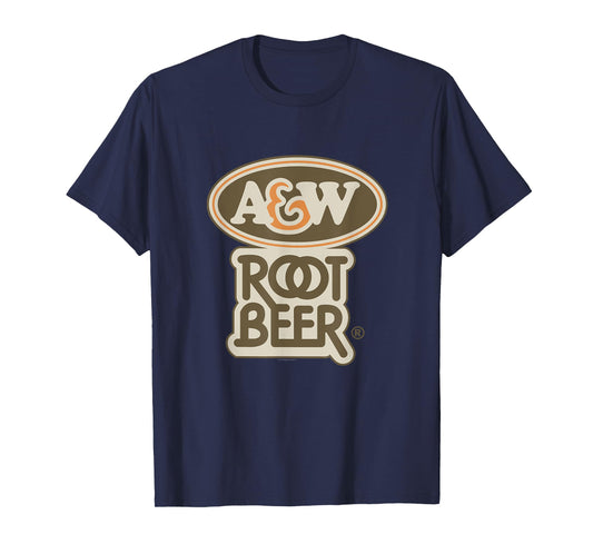 A&W Root Beer Vintage Soda Stacked Logo Design T-Shirt