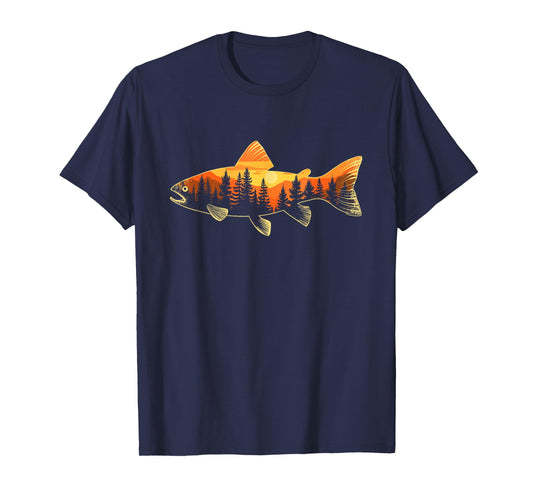 Fishing, Trout, Angler Fisherman, Nature Forest, Fly Fishing T-Shirt