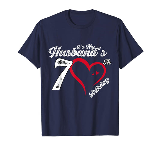 It's My Husband's 70th Birthday Vintage 70th Birthday T-Shirt