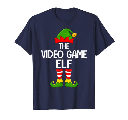 Video Game Elf Matching Family Elf Squad Christmas Gamer T-Shirt