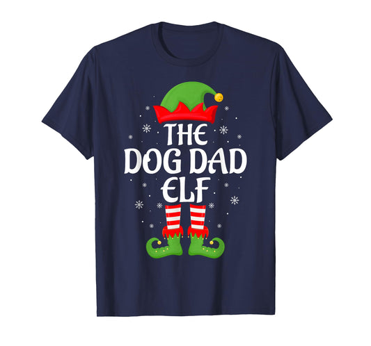 Dog Dad Elf Xmas Family Matching Elf Squad Christmas T-Shirt
