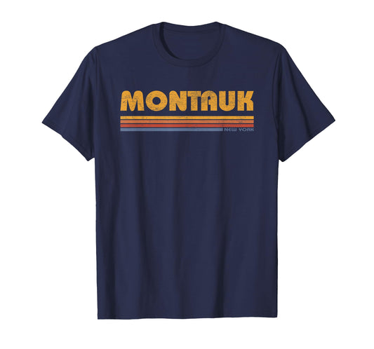 Vintage Montauk New York Souvenir Mens Womens Retro Beach T-Shirt