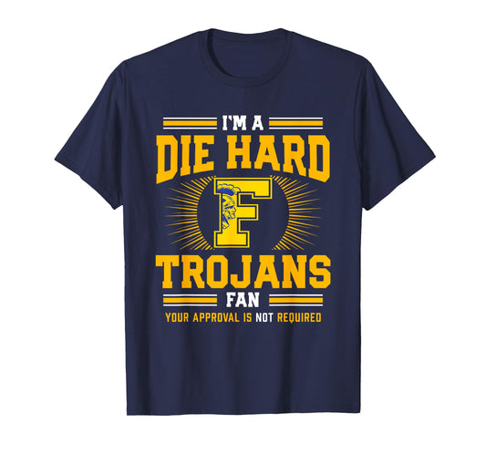 Findlay Trojans Logo Die Hard Fan HS T-Shirt