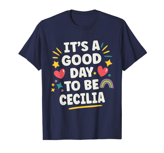 Cecilia Personalized Retro Girls Custom Cecilia Name T-Shirt