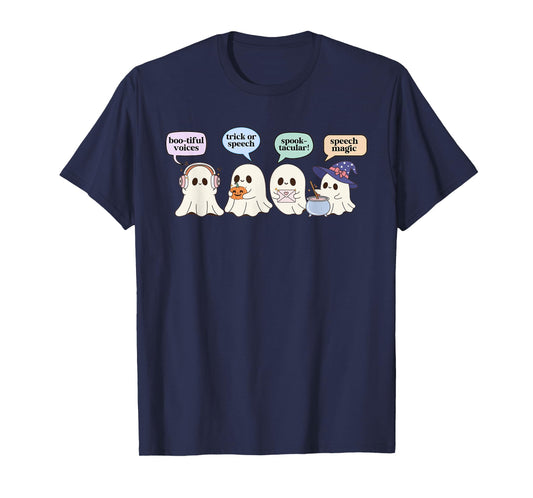 Halloween Speech Therapy SLP Ghost Speech Language Pathology T-Shirt