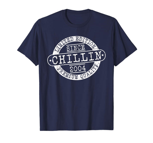 Chillin Since 2004, Vintage Birthday Gifts Born In 2004 T-Shirt