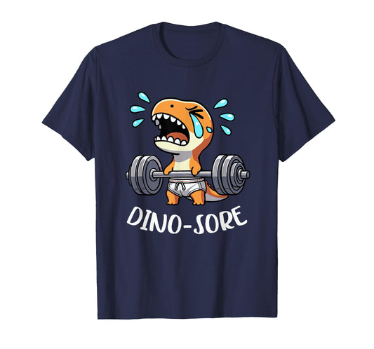 Dino Sore Gym Lifting Weights Fitness Workout Dino Saur Gym T-Shirt