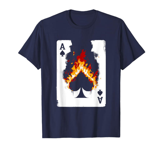 Burning Ace Of Spades - Vintage Favorite Card Game Lover T-Shirt