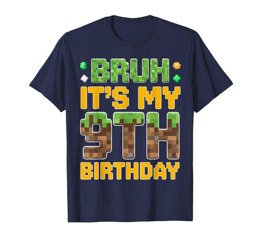 Birthday Boy Shirt It's My 9th Birthday Video Game Pixel T-Shirt