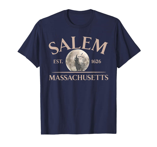 Salem Est 1626 Massachusetts Halloween Witch Spooky Season T-Shirt