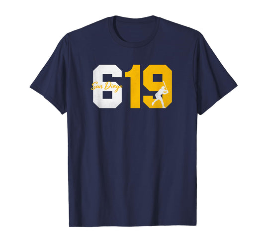 San Diego 619 Vintage 90's Baseball Player Silhouette Style T-Shirt