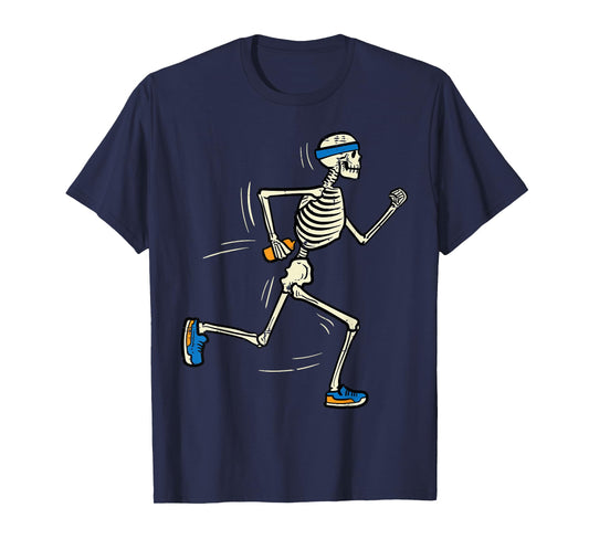 Halloween Skeleton Running Marathon Costume Men Women Kids T-Shirt