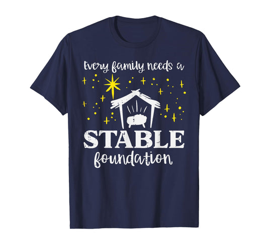Family Stable Foundation Christian Jesus Christmas Xmas T-Shirt
