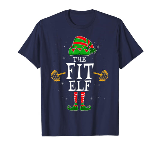 Fit Elf Group Matching Family Christmas Gym Fitness T-Shirt