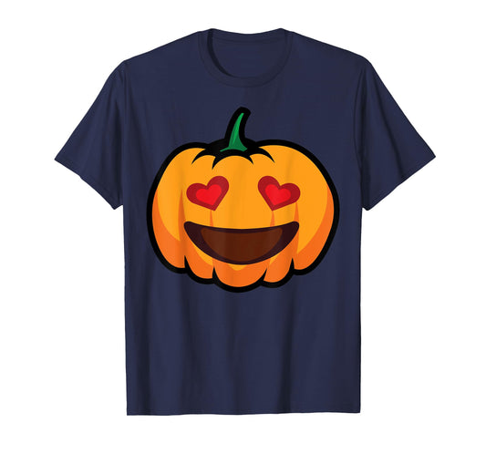 Pumpkin Big Smile & Love Eyes Funny Halloween Costume T-Shirt