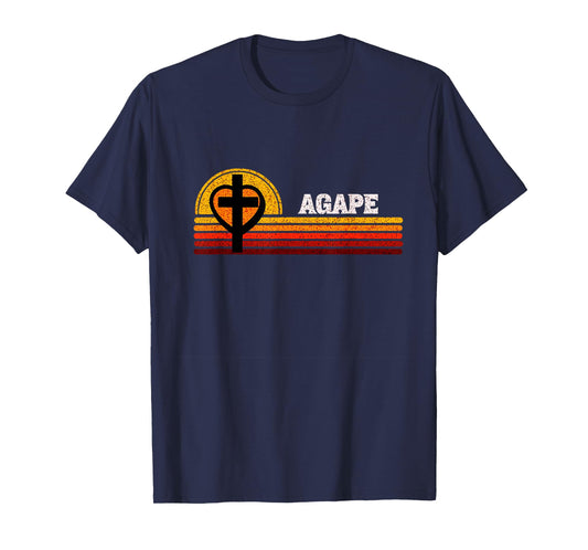 Agape God Love and Man Cross Heart Christian Faith T-Shirt