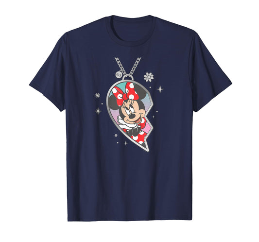 Disney BFF Best Friends Minnie Mouse Matching Heart Necklace T-Shirt