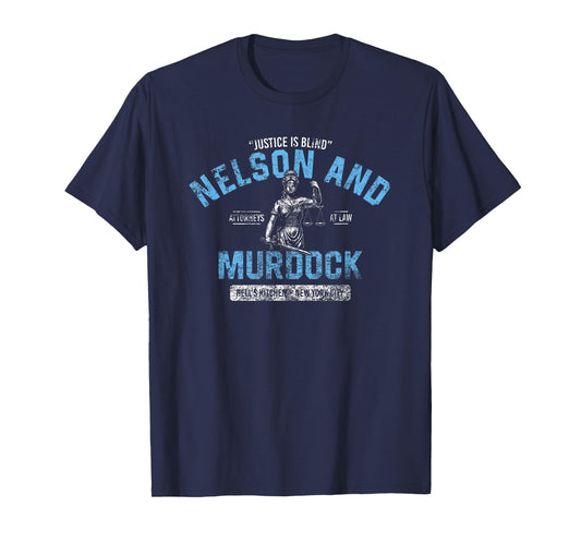 Justice Is Blind Nelson and Murdock Attorneys Distressed T-Shirt