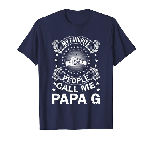 My Favorite People Call Me Papa G Vintage Men Father's Day T-Shirt