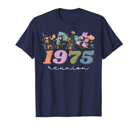 Cute Wildflower Class Of 1975 Reunion Graduation High School T-Shirt