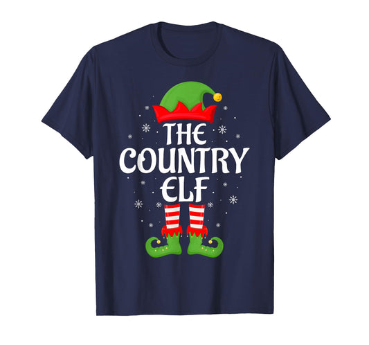 Country Elf Xmas Family Matching Elf Squad Christmas T-Shirt