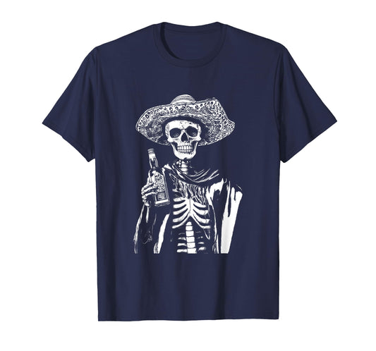 Vintage Skeleton Tequila Mexico Dia De Los Muertos Mexican T-Shirt
