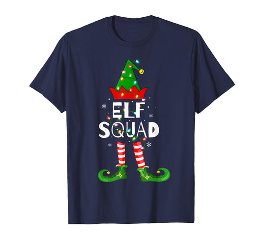 Elf Squad Xmas Matching Family Pajamas Funny Elf Christmas T-Shirt