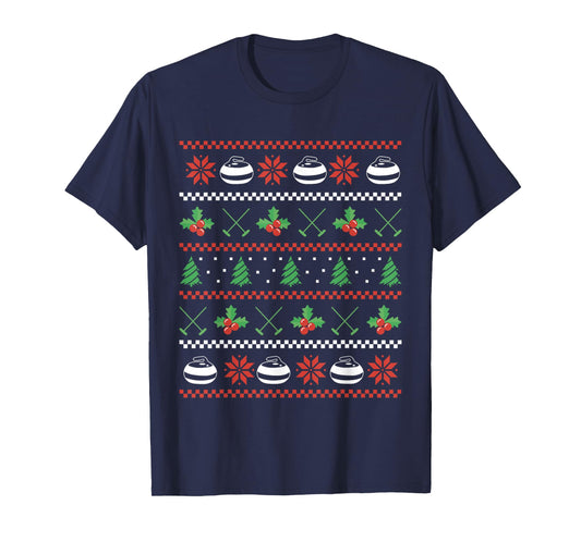 Curler Curling Stone Winter Sports Curling Christmas T-Shirt
