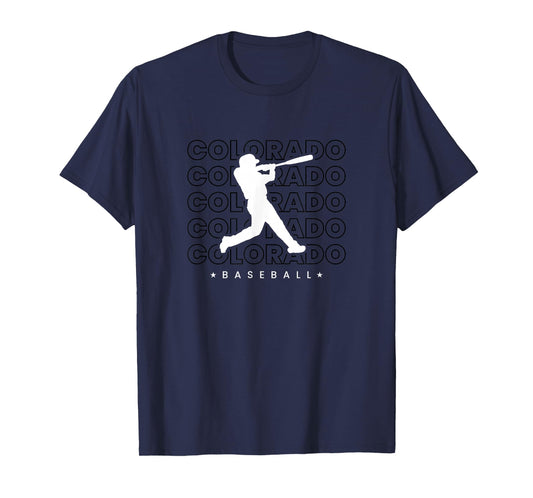 Colorado Baseball Minimalist Retro Player Baseball Lover T-Shirt