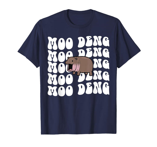 Funny Moo Deng The Cute Baby Hippo Thai Costume Women Kids T-Shirt