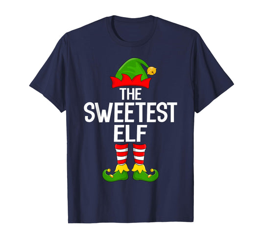 Sweetest Elf Xmas Matching Family Elf Squad Christmas T-Shirt