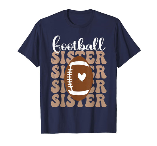 Football Sister Vintage Sport Lover Sister Mothers Day T-Shirt