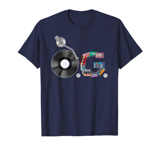 Old School OG Hip Hop Head Vinyl, CDs, Tapes 80s 90s Retro T-Shirt