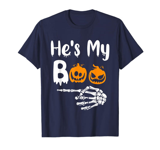 She's My Boo Matching Halloween Pajama Couples He's My Boo T-Shirt