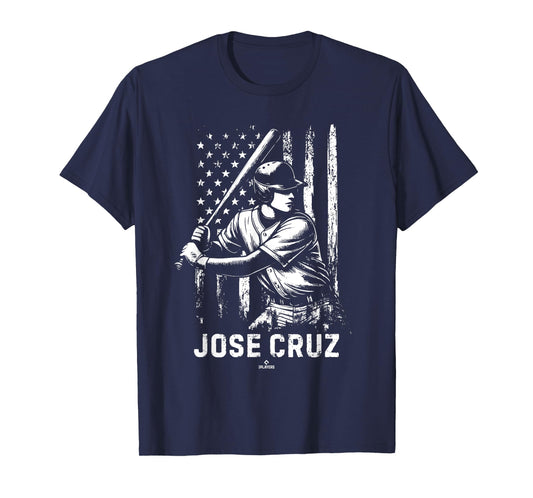 Player Illustration Flag Jose Cruz Prospect Baseball Fan T-Shirt