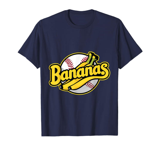 Funny Bananas Baseball Vintage Graphic T-Shirt