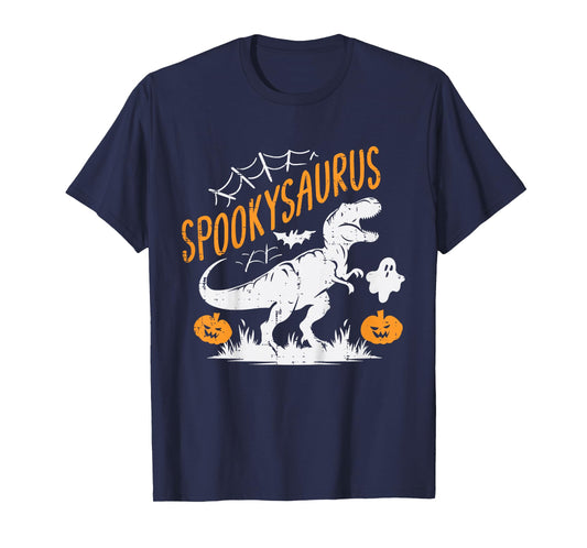 Kids Spookysaurus Dinosaur Dino Ghost Halloween Toddler Boys Kids T-Shirt