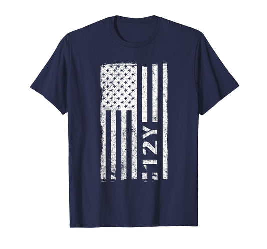 12Y Geospatial Engineer Vintage American Flag T-Shirt