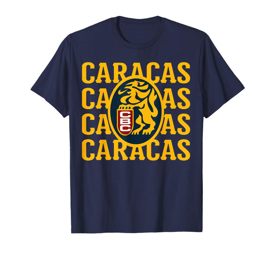 Sweet-Lemon Graphic Apparels Unisex-Adults Baseball Fans T-Shirt, Black, Small, Short Sleeve, Modern Classic, Lion Theme, Leones del Caracas Logo