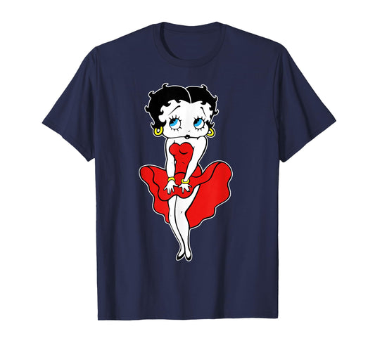 Classic Betty Boop Cartoon Character Retro Red Dress T-Shirt