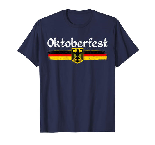 Oktoberfest German Drinking Men Women Vintage German Flag T-Shirt