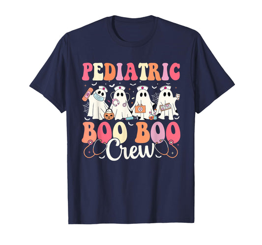 Pediatric Nurse Boo Boo Crew Ghost Nurse Halloween Costume T-Shirt