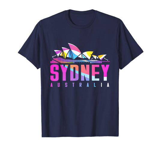 The Sydney Opera House With Colorful Geometric Pattern T-Shirt