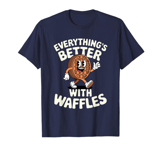 Funny Retro Vintage Waffles Men Women Boys or Girls Waffle T-Shirt