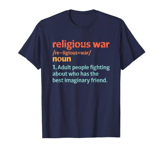 Dictionary Sarcastic Definition Religious War Definition T-Shirt - Unisex-Adults, Black, Small, Short Sleeve