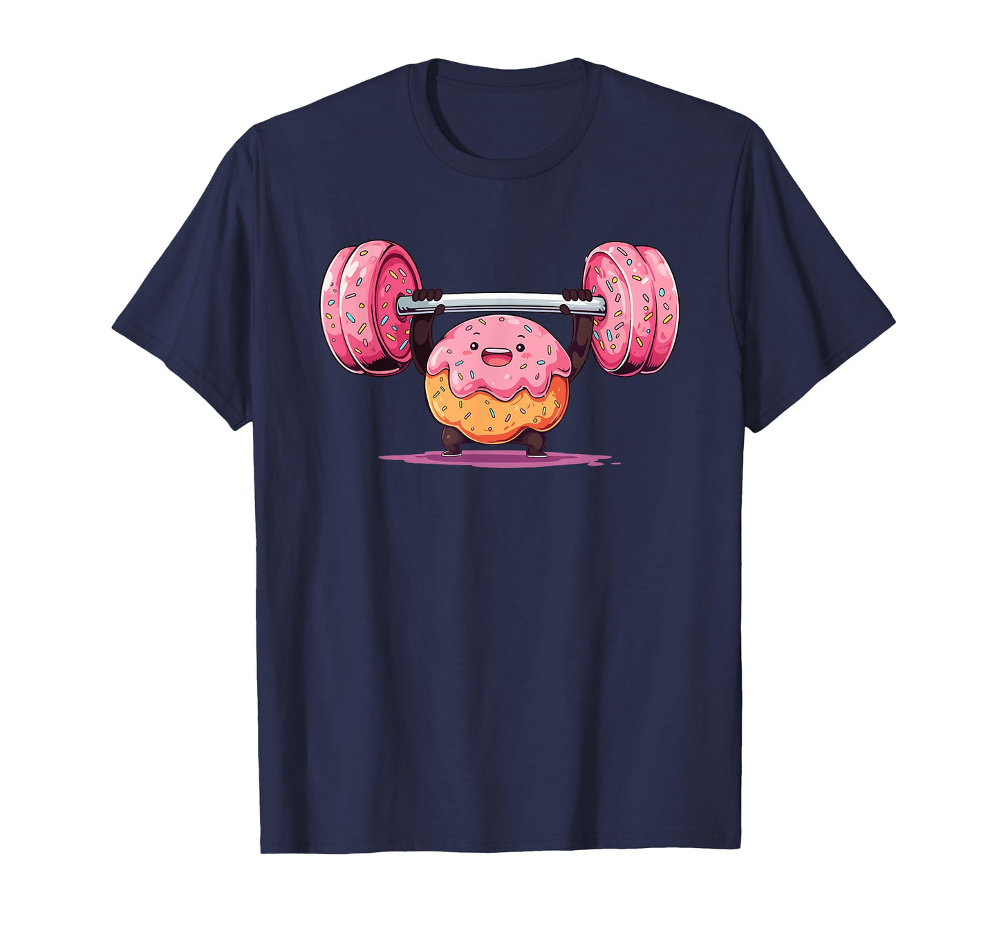 Donut Weightlifting Barbell Workout Gym Weightlifter Mens T-Shirt