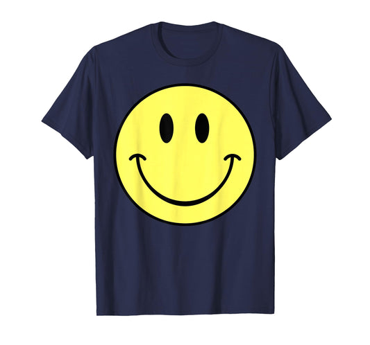 70s Yellow Smile Face Happy Cute Smiling Face Funny Retro T-Shirt