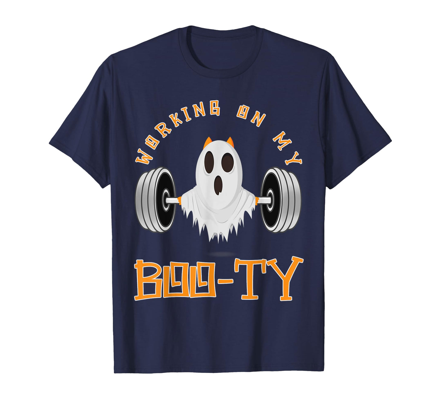 Funny Halloween Workout Gym Working On My Boo-Ty Men Women T-Shirt