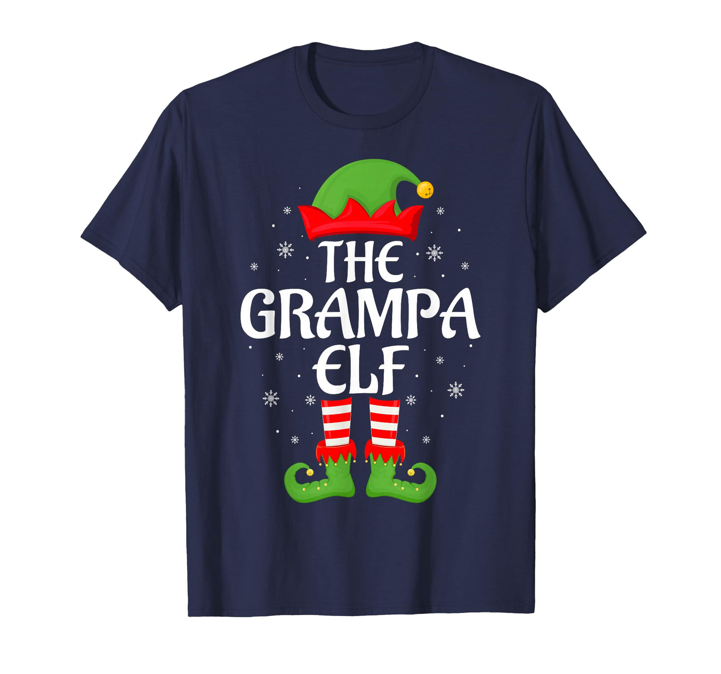 Grampa Elf Xmas Family Matching Elf Squad Christmas T-Shirt