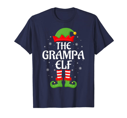 Grampa Elf Xmas Family Matching Elf Squad Christmas T-Shirt
